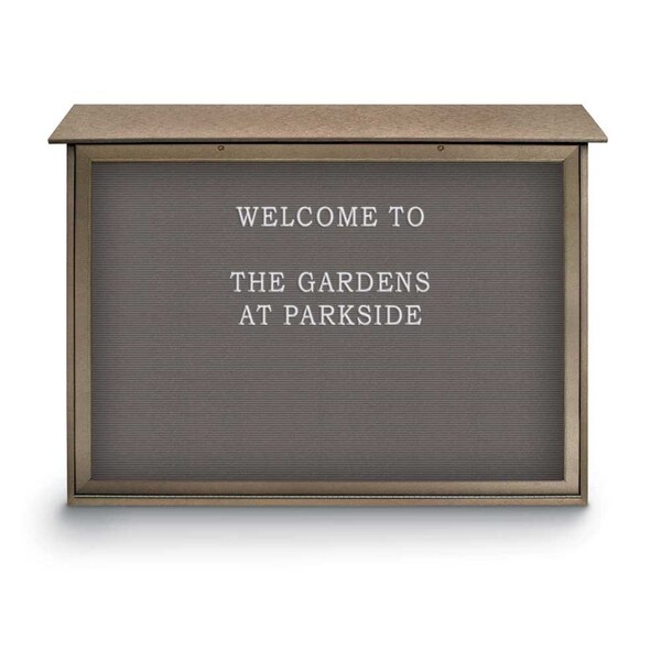 Outdoor Enclosed Combo Board, 48"x36", Black Frame/Green & Medium Grey